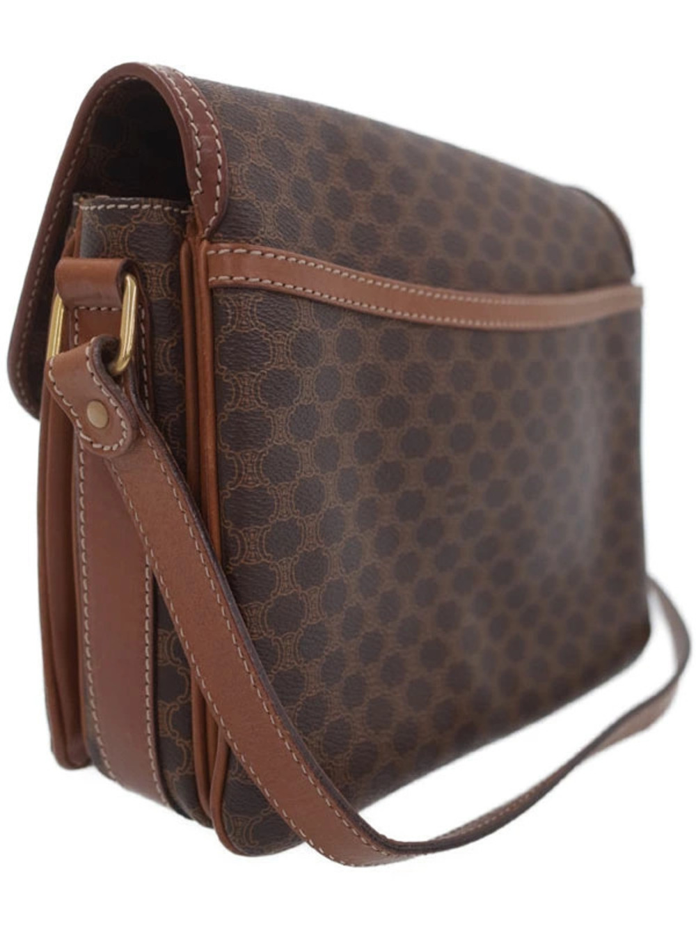 Celine canvas Brown Macadam shoulder Leather bag